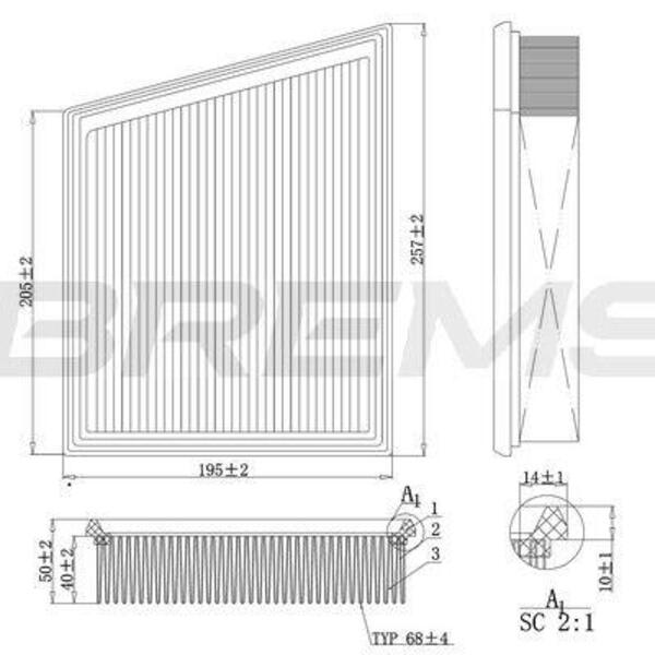 Vzduchový filtr BREMSI FA1107