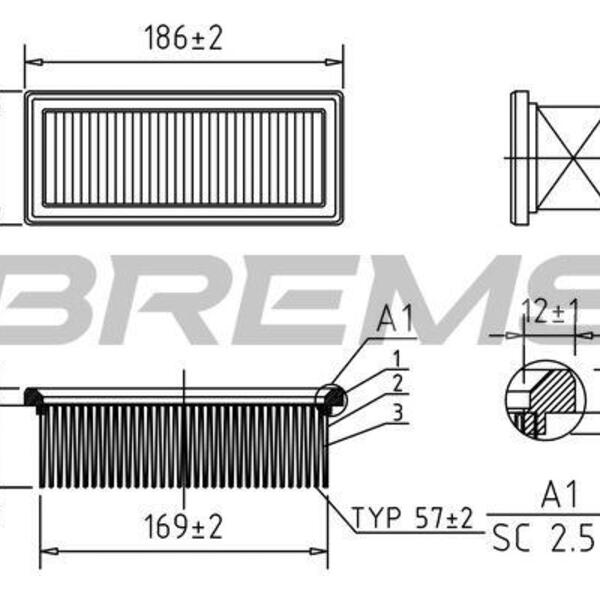 Vzduchový filtr BREMSI FA1155