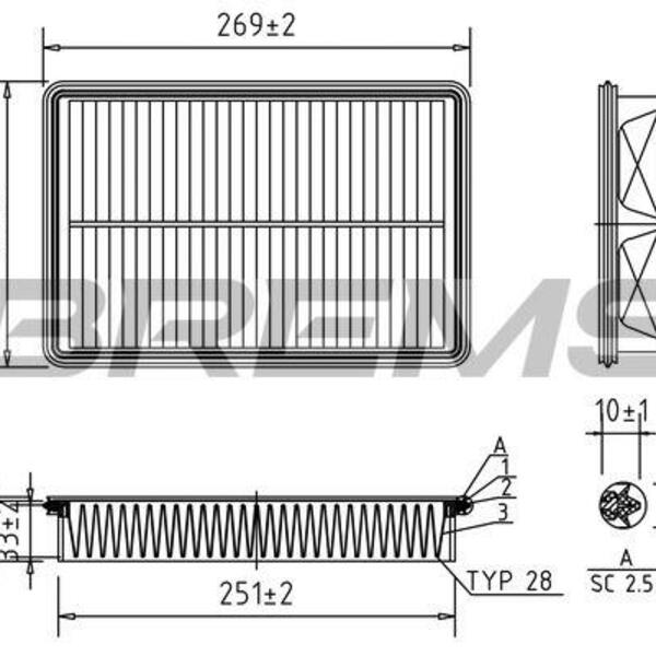 Vzduchový filtr BREMSI FA1199