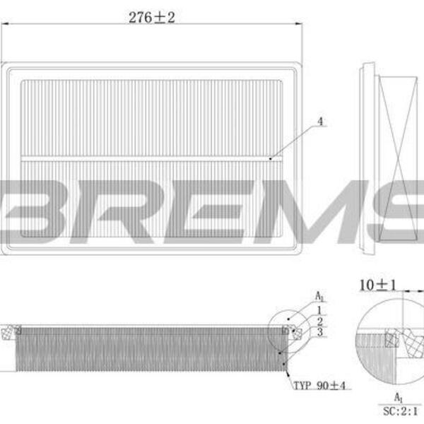 Vzduchový filtr BREMSI FA1206