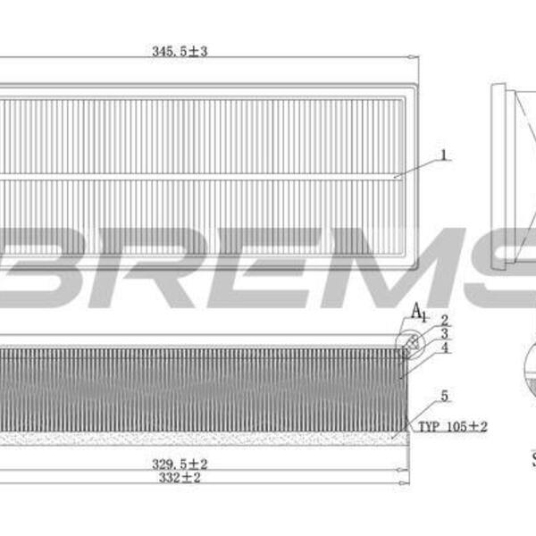 Vzduchový filtr BREMSI FA1237