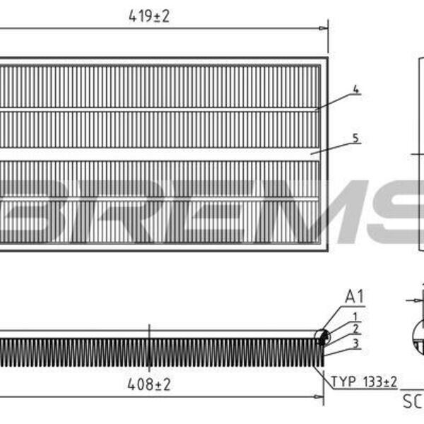 Vzduchový filtr BREMSI FA1245