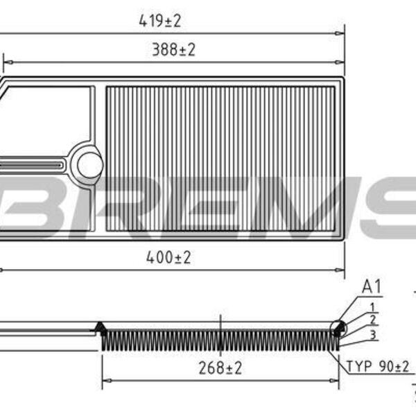 Vzduchový filtr BREMSI FA1258