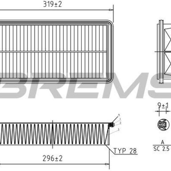 Vzduchový filtr BREMSI FA1267