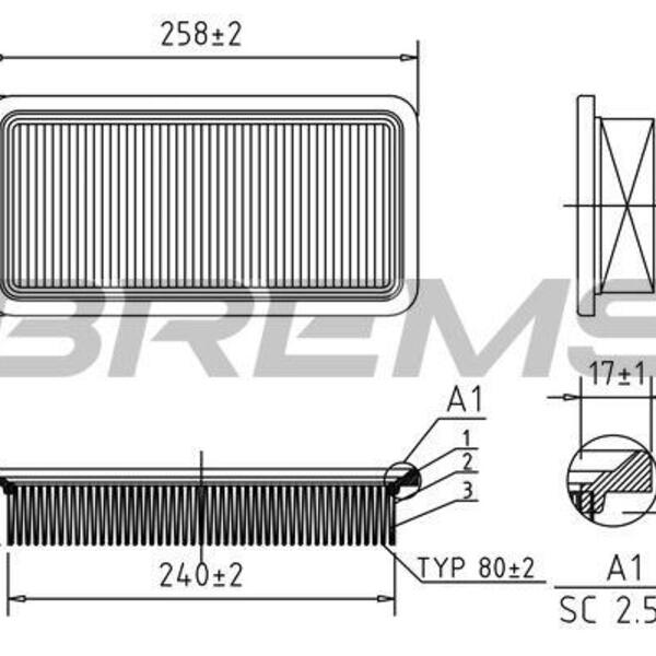 Vzduchový filtr BREMSI FA1364