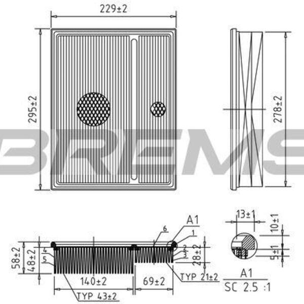 Vzduchový filtr BREMSI FA1368