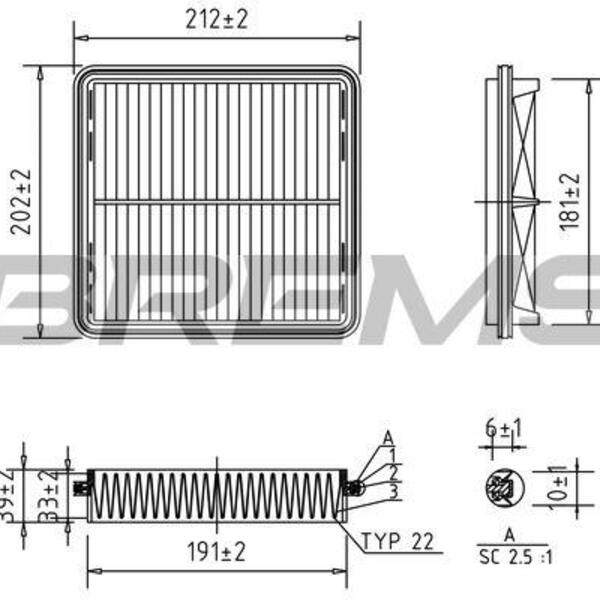 Vzduchový filtr BREMSI FA2238