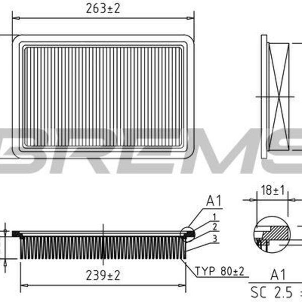 Vzduchový filtr BREMSI FA2290