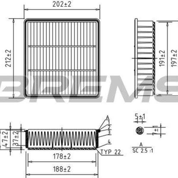 Vzduchový filtr BREMSI FA2291