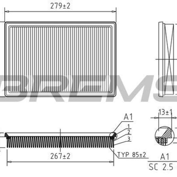 Vzduchový filtr BREMSI FA2324