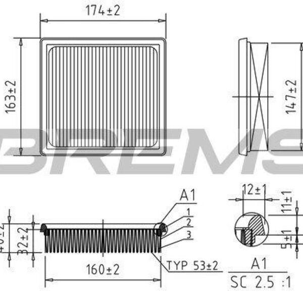Vzduchový filtr BREMSI FA2344