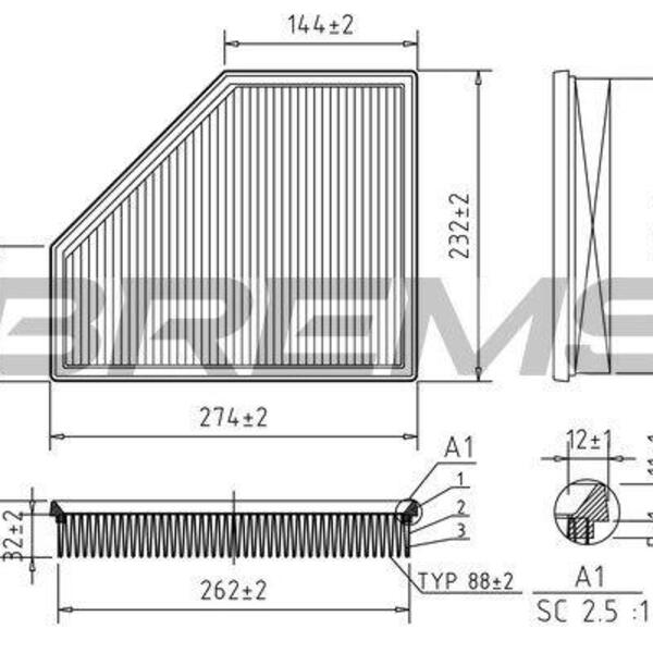 Vzduchový filtr BREMSI FA2395