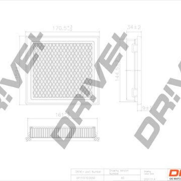 Vzduchový filtr DRIVE DP1110.10.0050