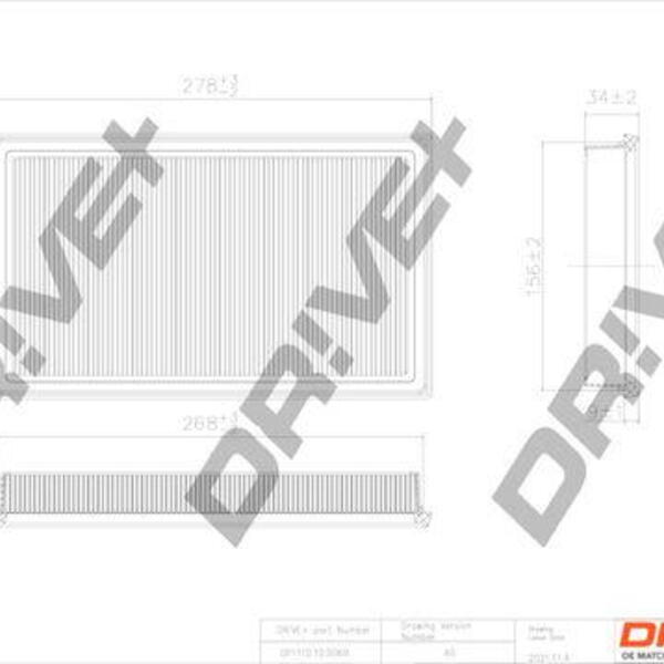 Vzduchový filtr DRIVE DP1110.10.0069