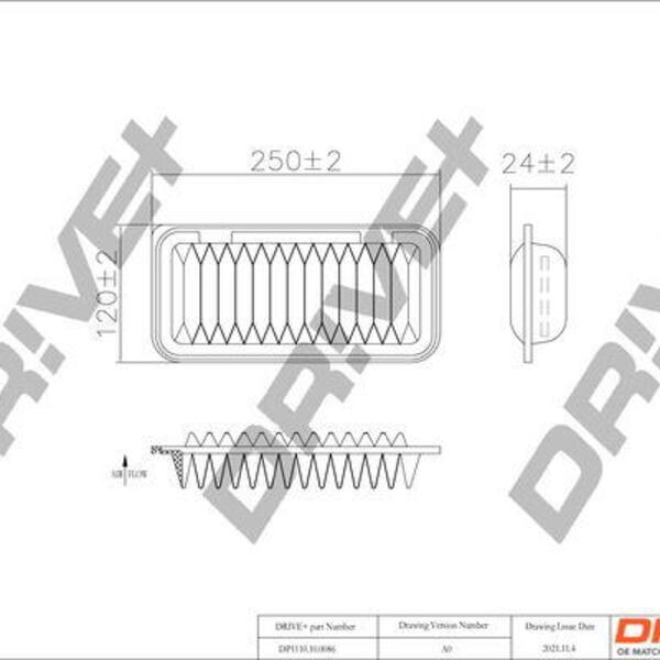 Vzduchový filtr DRIVE DP1110.10.0086