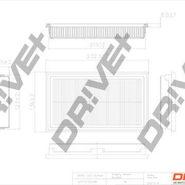 Vzduchový filtr DRIVE DP1110.10.0168