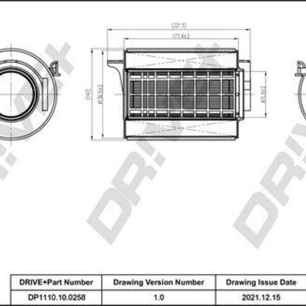 Vzduchový filtr DRIVE DP1110.10.0258