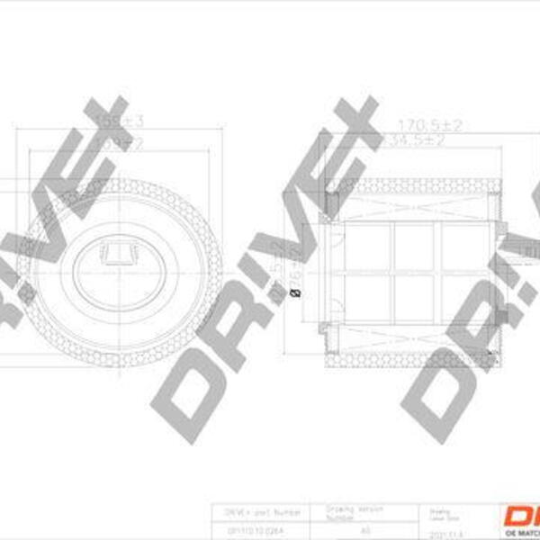 Vzduchový filtr DRIVE DP1110.10.0264