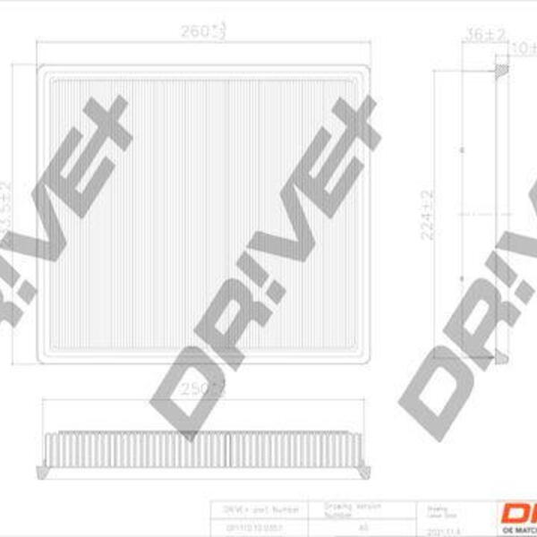 Vzduchový filtr DRIVE DP1110.10.0357