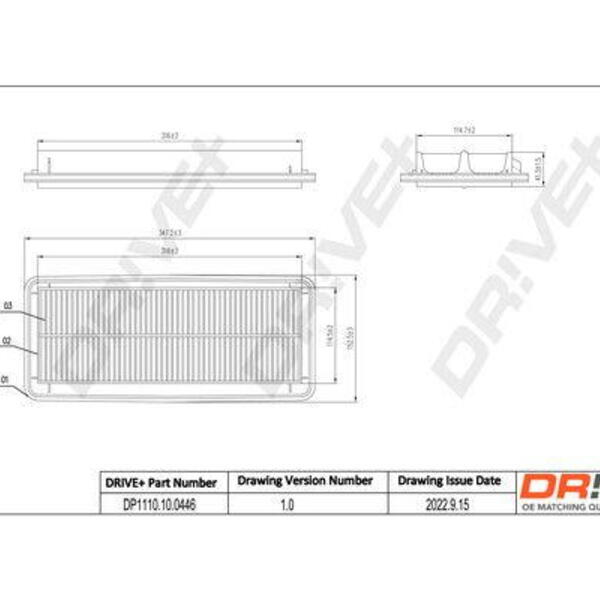 Vzduchový filtr DRIVE DP1110.10.0446