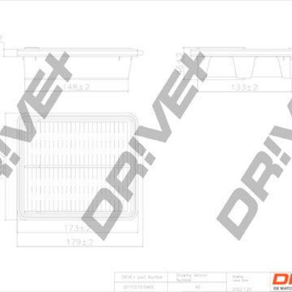 Vzduchový filtr DRIVE DP1110.10.0469