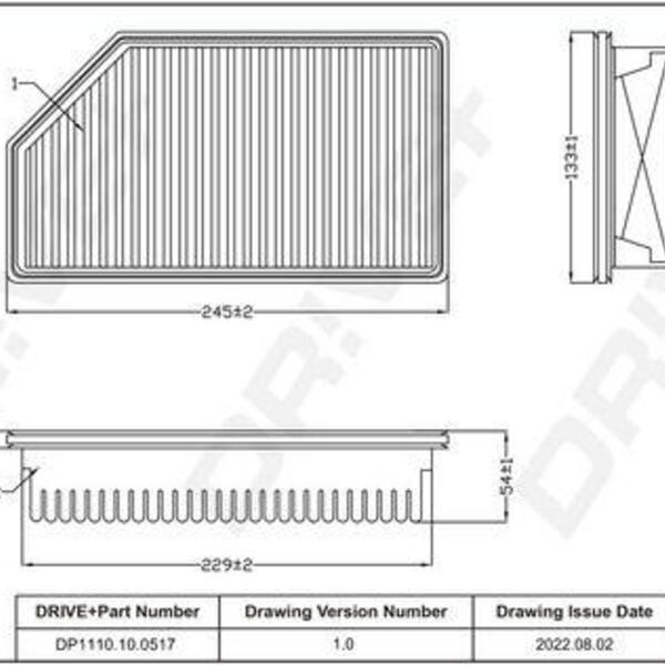 Vzduchový filtr DRIVE DP1110.10.0517