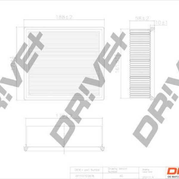 Vzduchový filtr DRIVE DP1110.10.0678