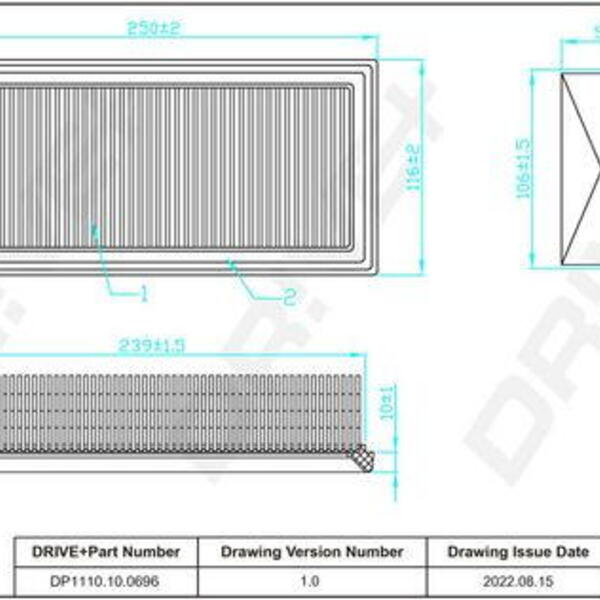 Vzduchový filtr DRIVE DP1110.10.0696