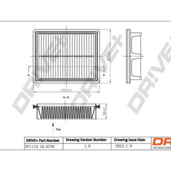 Vzduchový filtr DRIVE DP1110.10.0790