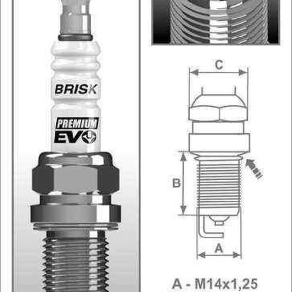 Zapalovací svíčka Brisk DR17SXC řada Premium EVO pro motorku