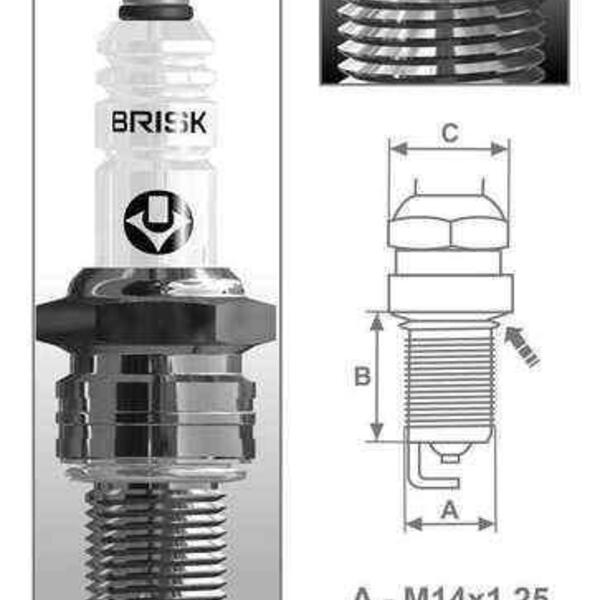 Zapalovací svíčka Brisk LR17YC-1 řada Super pro motorku