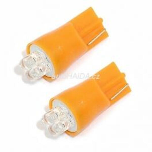 Žárovka 4LED 12V T10 oranžová 2ks  33711