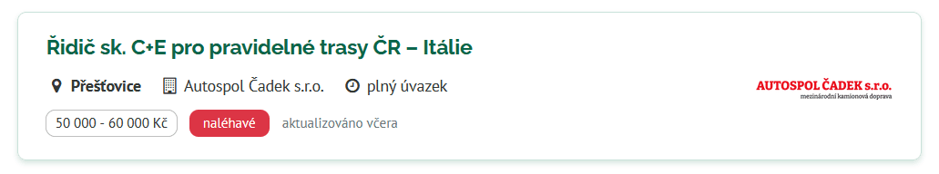 Autospol Čadek, s. r. o. – pracovní inzerát