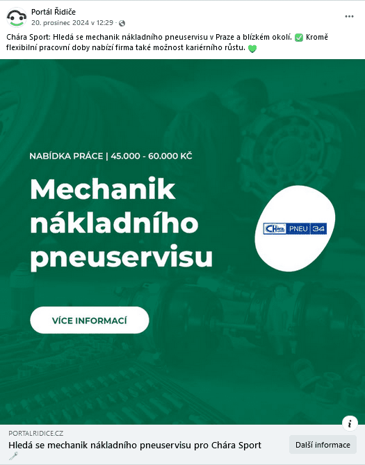 Chára Sport, a.s. - FB kampaň