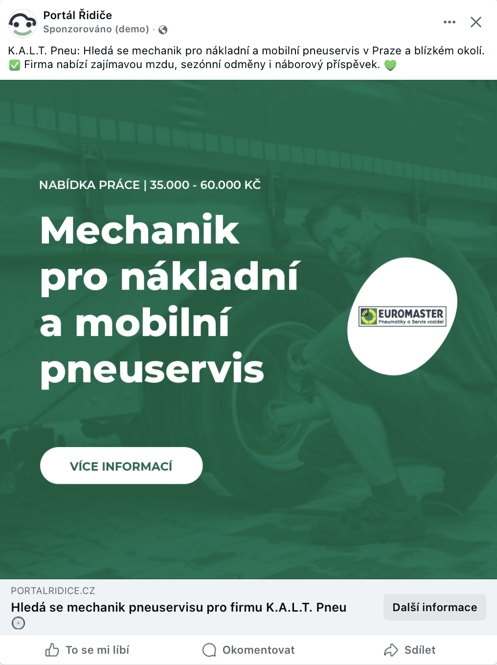 EUROMASTER - K.A.L.T. Pneu, a. s. – FB kampaň