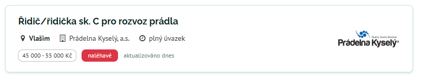 Prádelna Kyselý, a. s. - náhled inzerátu