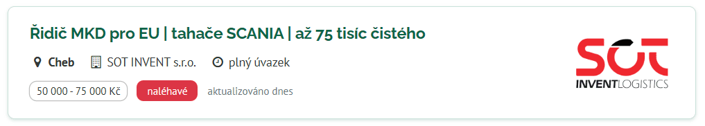 SOT INVENT s. r. o. - náhled inzerátu