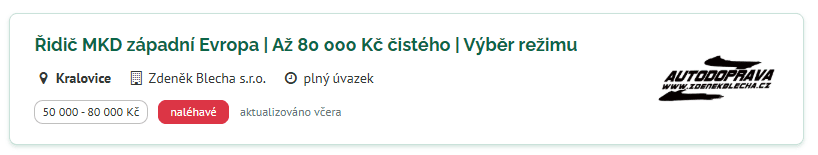 Zdeněk Blecha – inzerát
